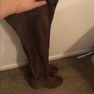 Thigh high suede boots